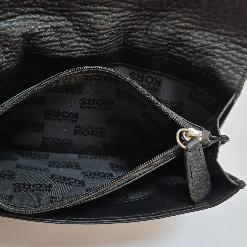 Michael Kors Black Leather Wallet Clutch - Picture 6 of 9